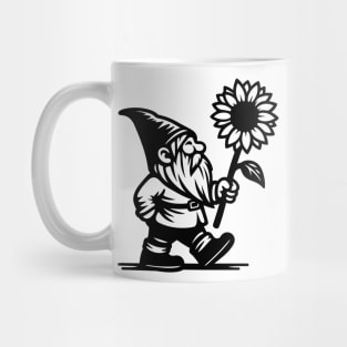 Gnome Holding Sunflower Mug